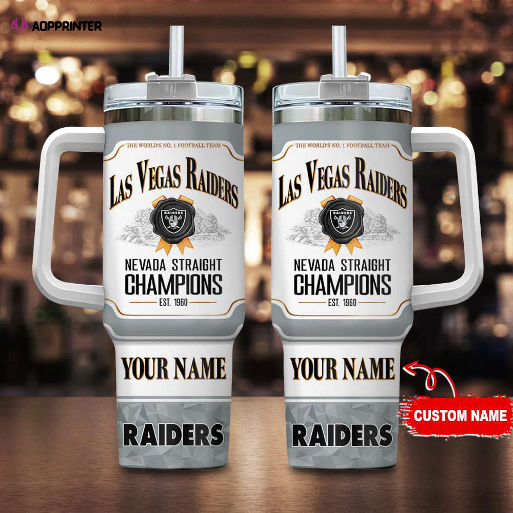 Las Vegas Raiders Personalized The World’s No 1 Football Team NFL Jim Beam 40oz Stanley Tumbler Gift for Fans