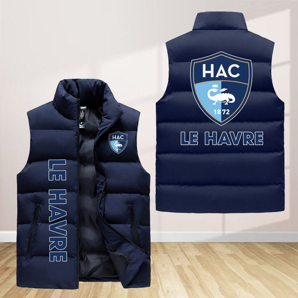 Le Havre Ac Sleeveless Puffer Jacket Custom For Fans Gifts