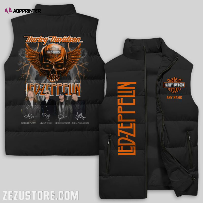 Led Zeppelin HD Sleeveless Puffer Jacket Custom For Fans Gifts