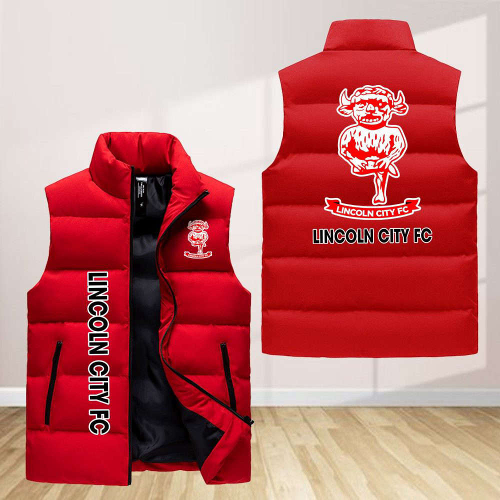 Lincoln City F.C Sleeveless Puffer Jacket Custom For Fans Gifts