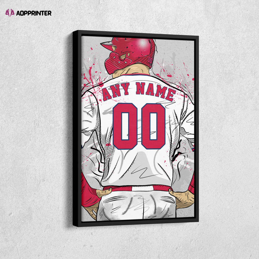 Los Angeles Angels Jersey MLB Personalized Jersey Custom Name and Number Canvas Wall Art Home Decor Framed Poster Man Cave Gift
