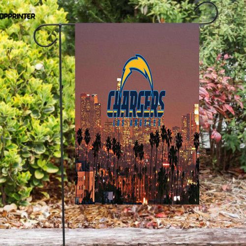 Los Angeles Chargers Emblem v15 Double Sided Printing   Garden Flag Home Decor Gifts