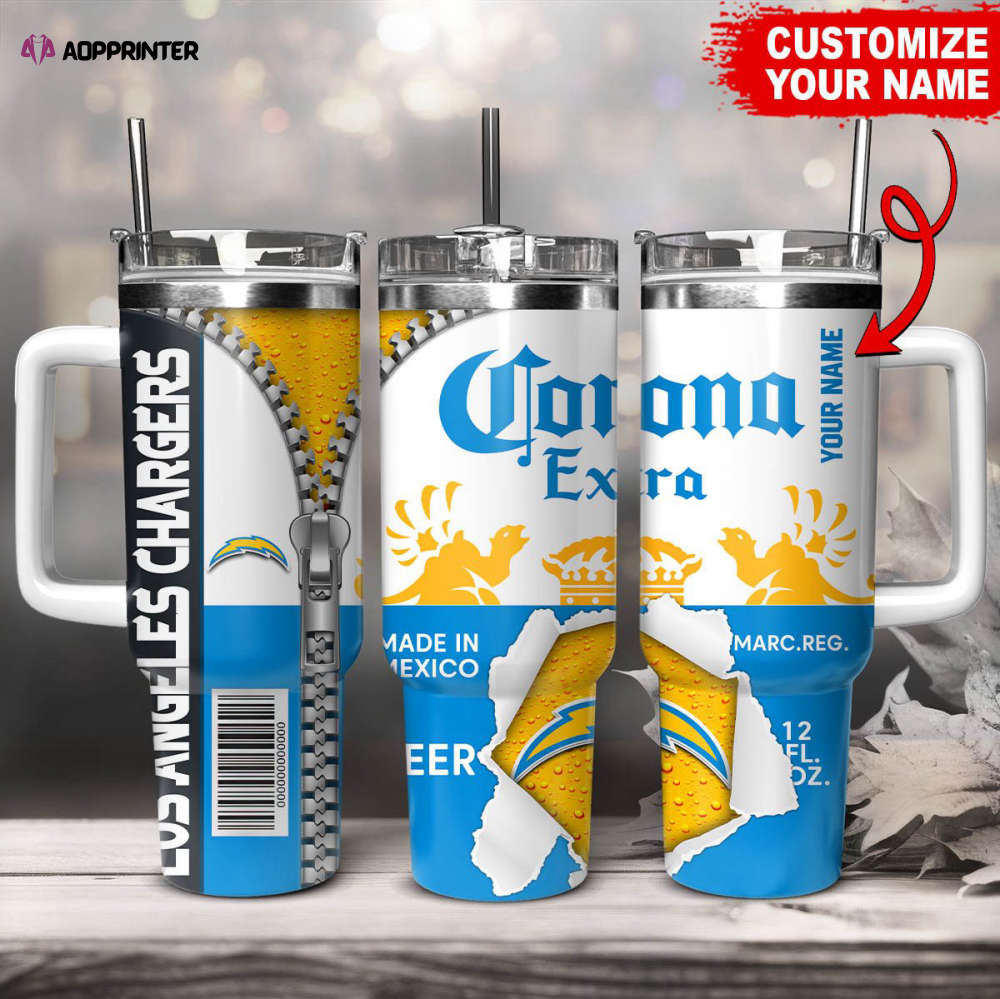 Los Angeles Chargers NFL Corona Extra Personalized Stanley Tumbler 40Oz Gift for Fans