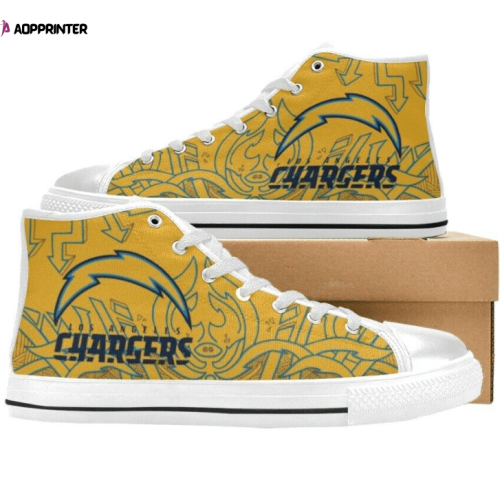 Los Angeles Chargers NFL Football Custom Canvas High Top Shoes