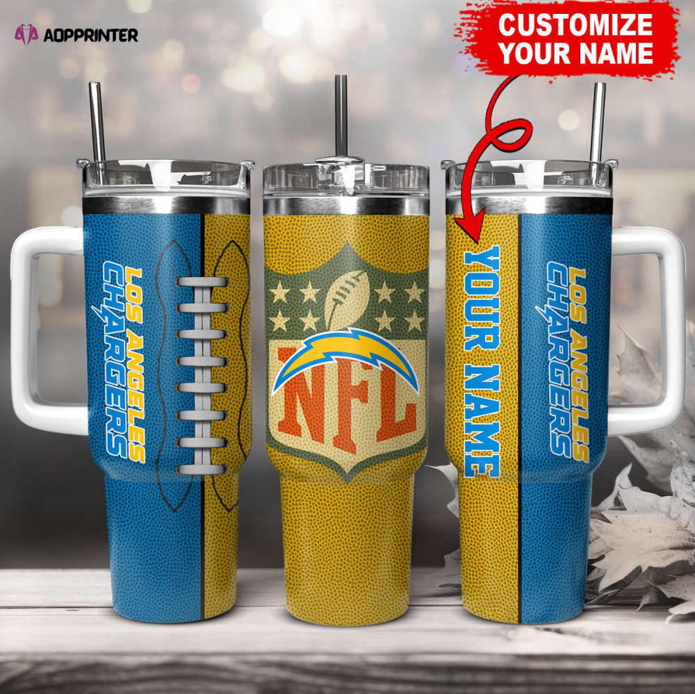 Los Angeles Chargers NFL Football Custom Name 40oz Stanley Tumbler Gift for Fans