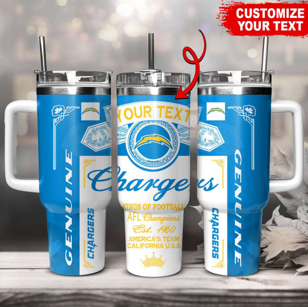 Los Angeles Chargers NFL Kings Of Football Custom Your Text Stanley Tumbler 40Oz Gift for Fans