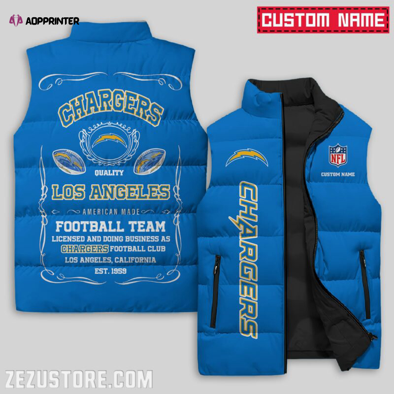 Los Angeles Chargers NFL Sleeveless Puffer Jacket Custom For Fans Gifts