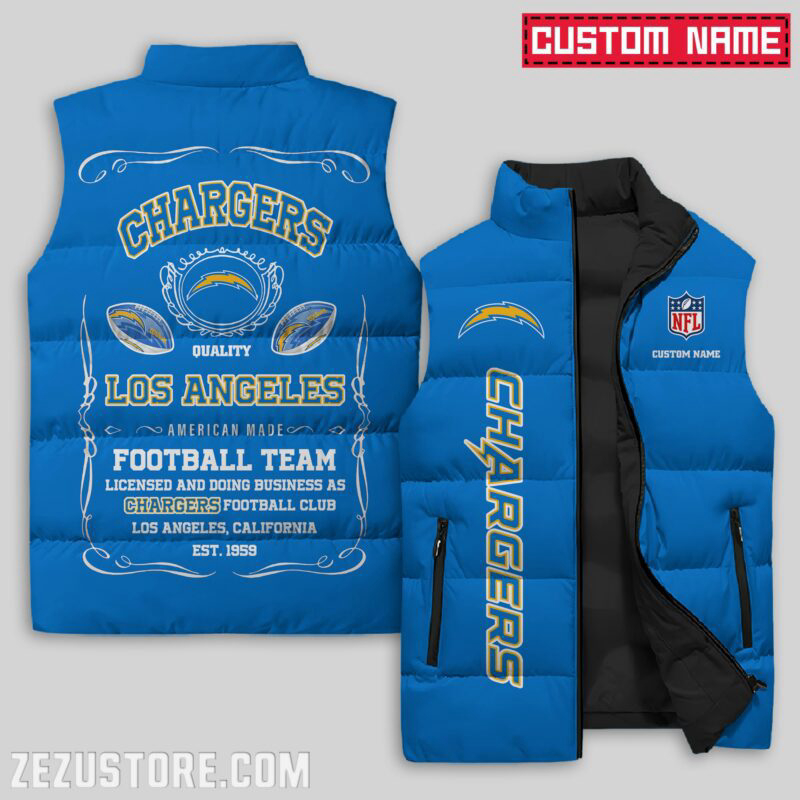 Los Angeles Chargers NFL Sleeveless Puffer Jacket Custom For Fans Gifts