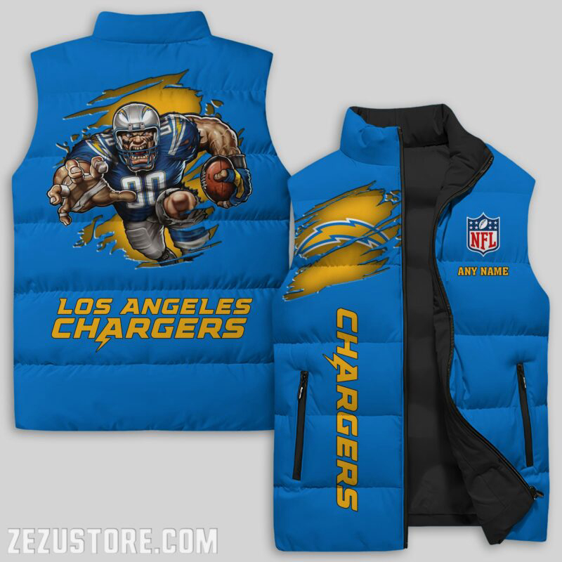 Los Angeles Chargers NFL Sleeveless Puffer Jacket Custom For Fans Gifts