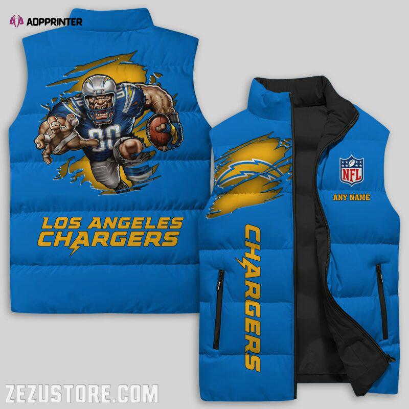 Los Angeles Chargers NFL Sleeveless Puffer Jacket Custom For Fans Gifts