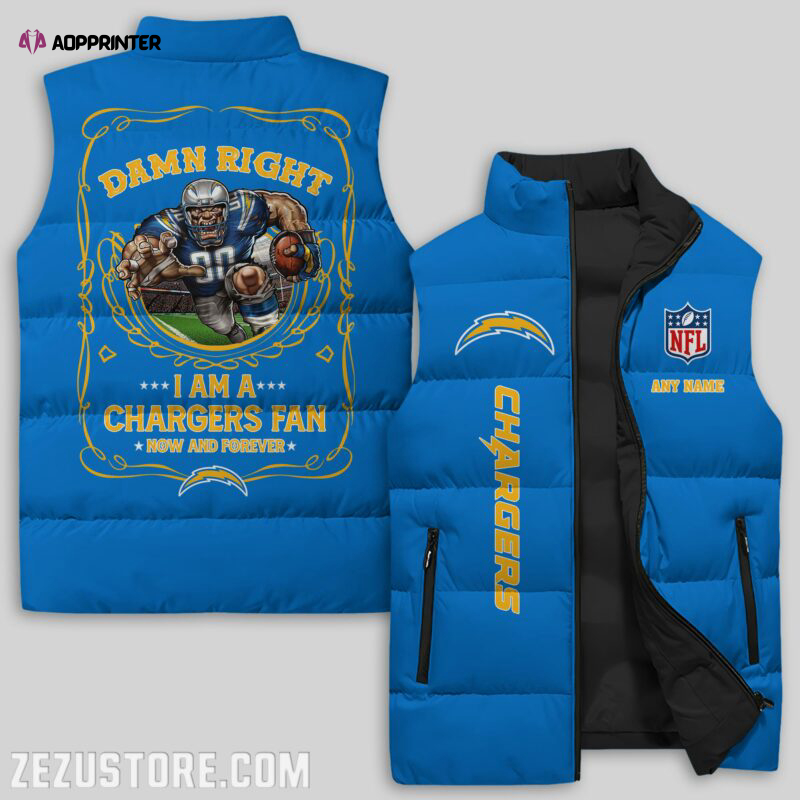 Los Angeles Chargers NFL Sleeveless Puffer Jacket Custom For Fans Gifts