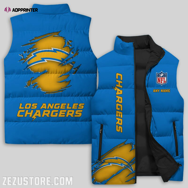 Los Angeles Chargers NFL Sleeveless Puffer Jacket Custom For Fans Gifts