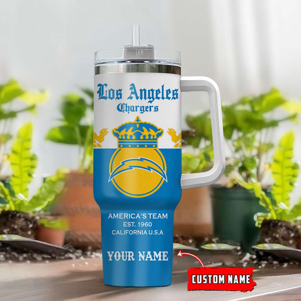 Los Angeles Chargers Personalized NFL Corona Extra 40oz Stanley Tumbler Gift for Fans