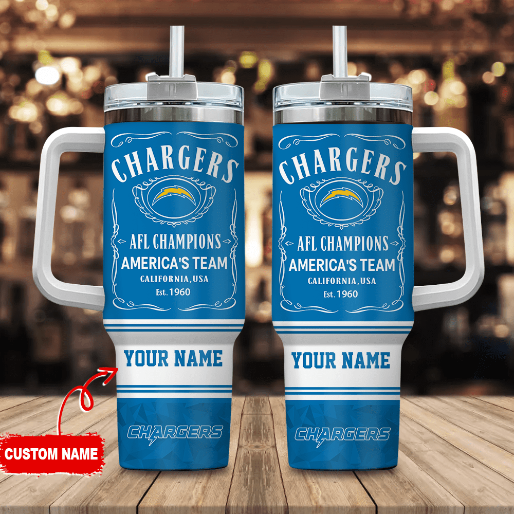 Los Angeles Chargers Personalized NFL Jack Daniel’s 40oz Stanley Tumbler Gift for Fans