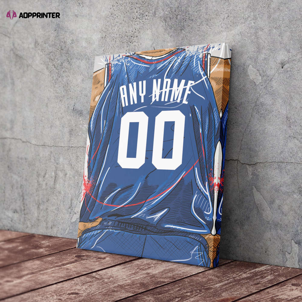 Los Angeles Clippers Jersey Personalized Jersey NBA Custom Name and Number Canvas Wall Art Home Decor Man Cave Gift