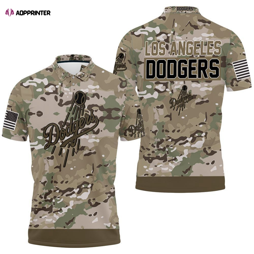 Los Angeles Dodgers Camouflage Veteran 3d Jersey Polo Shirt Gift for Fans Shirt 3d T-shirt