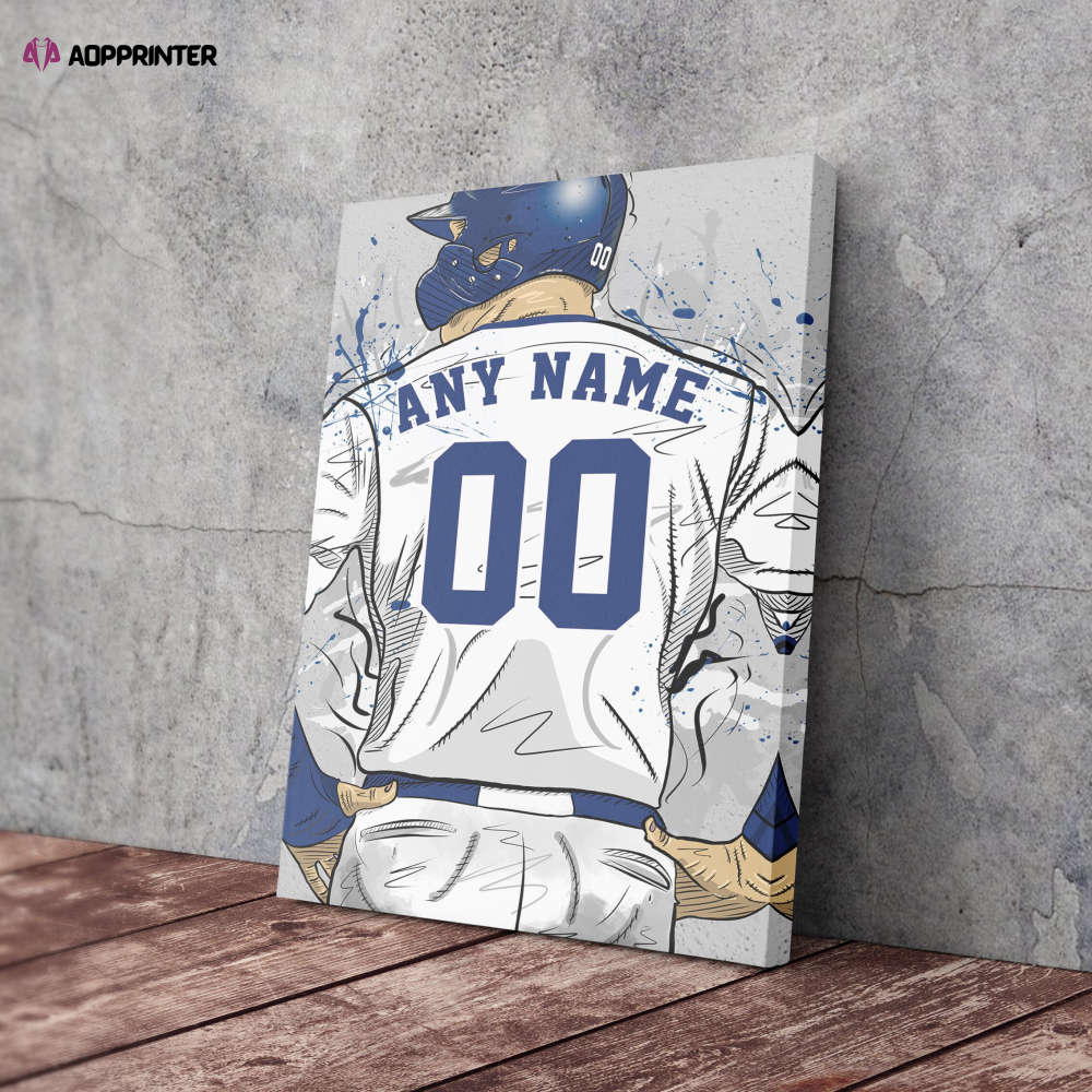 Los Angeles Dodgers Jersey MLB Personalized Jersey Custom Name and Number Canvas Wall Art Home Decor