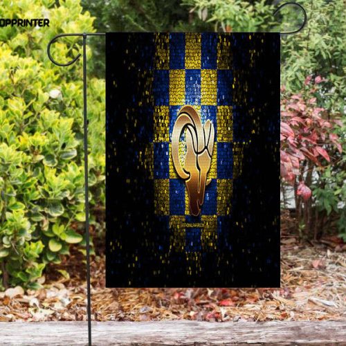 Los Angeles Rams Golden Yellow Blue Glass Double Sided Printing   Garden Flag Home Decor Gifts