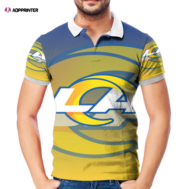 Los Angeles Rams LA Yellow Blue 3D Gift for Fans Polo Shirt