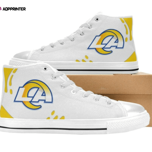 Los Angeles Rams NFL Football Custom Canvas High Top Shoes