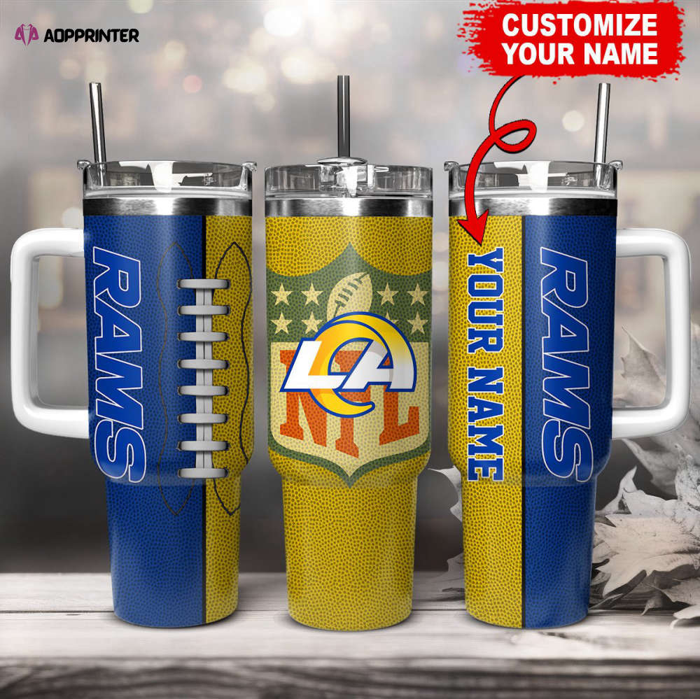 Los Angeles Rams NFL Football Custom Name 40oz Stanley Tumbler Gift for Fans