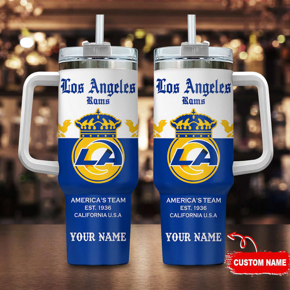 Los Angeles Rams Personalized NFL Corona Extra 40oz Stanley Tumbler Gift for Fans