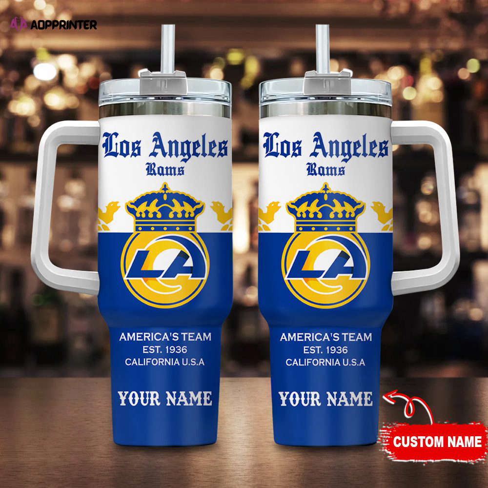 Los Angeles Rams Personalized NFL Corona Extra 40oz Stanley Tumbler Gift for Fans