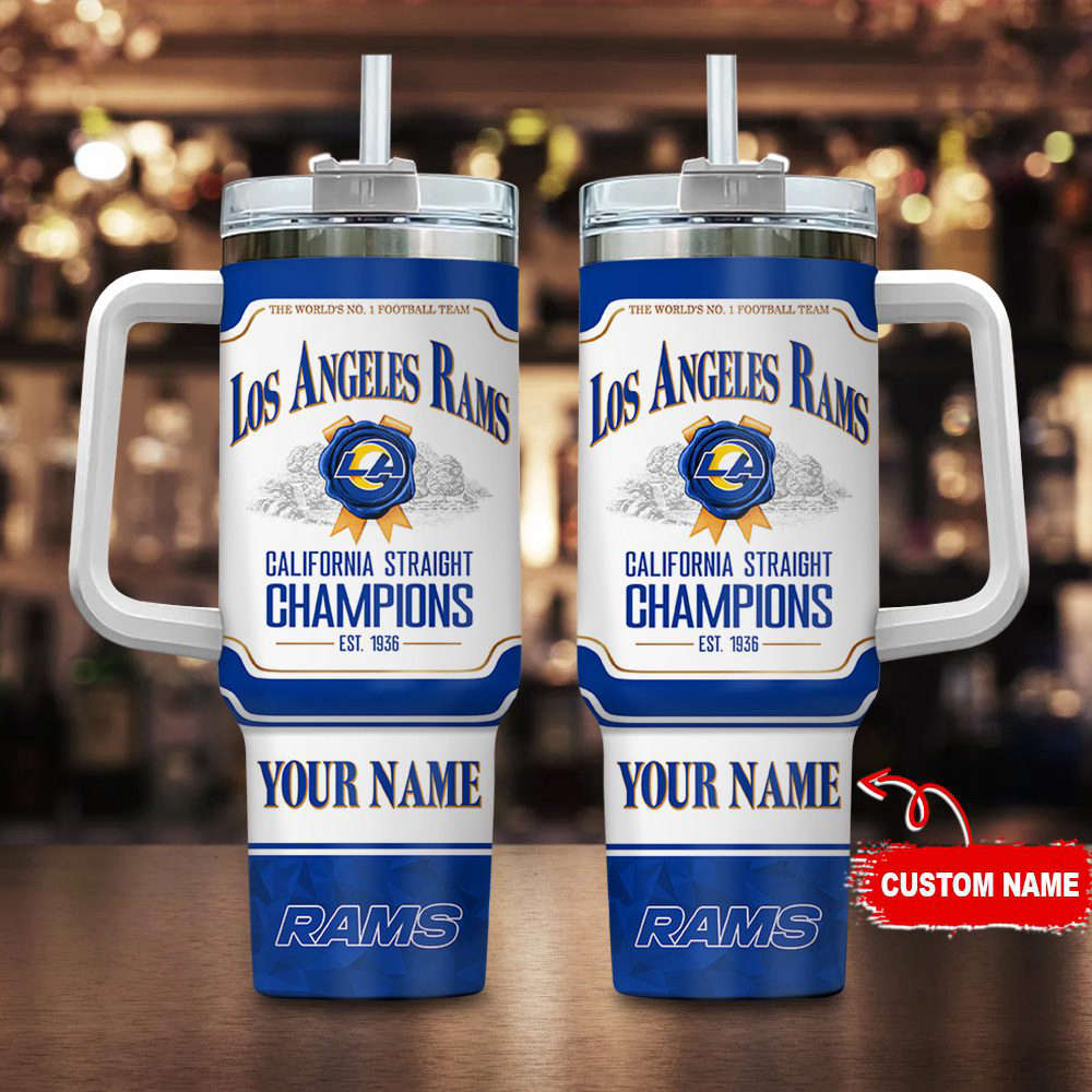 Los Angeles Rams Personalized The World’s No 1 Football Team NFL Jim Beam 40oz Stanley Tumbler Gift for Fans