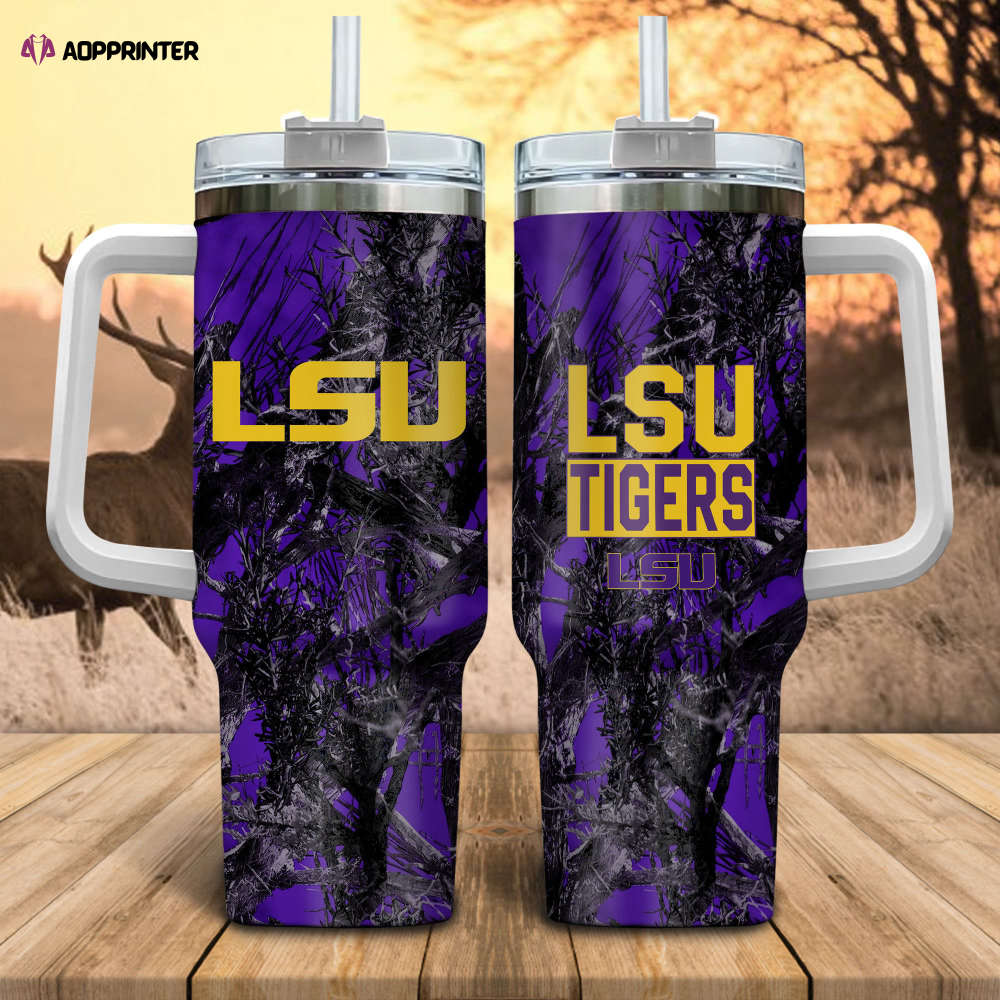 LSU Tigers NCAA Hunting Personalized Stanley Tumbler 40oz Gift for Fans