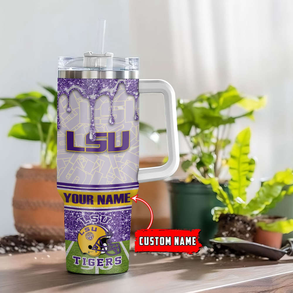 LSU Tigers NCAA Personalized Stanley Tumbler 40oz Gift for Fans