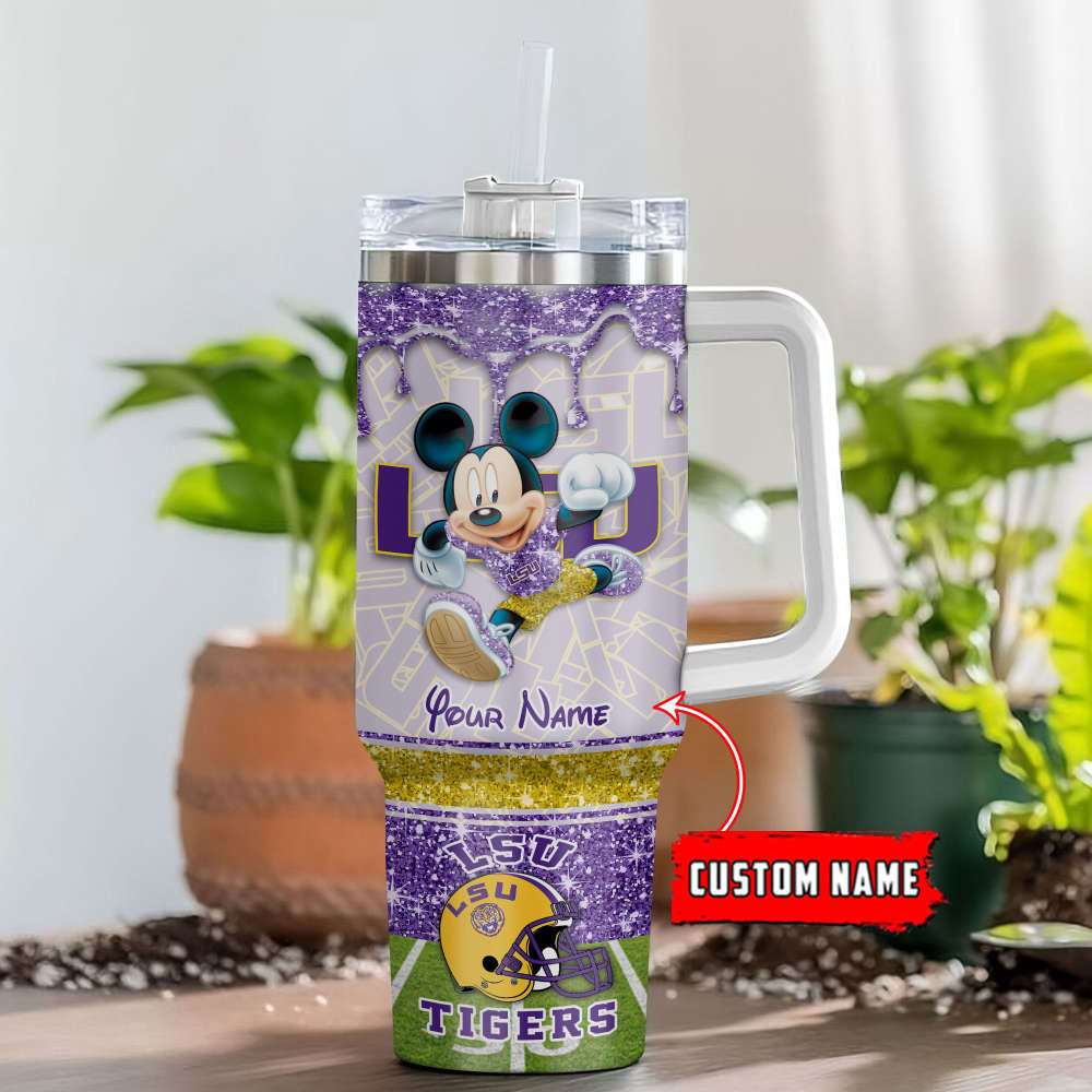 LSU Tigers NCAA Style Personalized Stanley Tumbler 40oz Gift for Fans