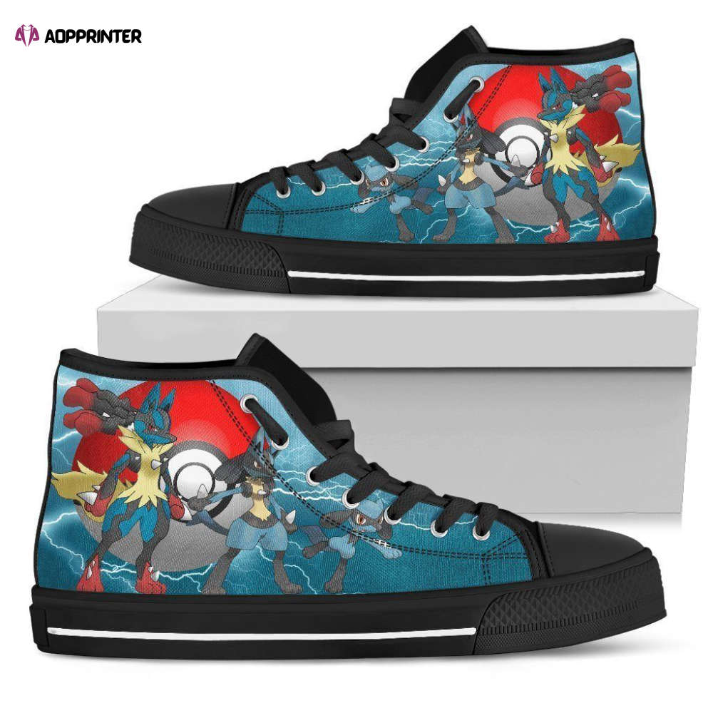 Lucario High Top Shoes Custom For Fans Pokemon