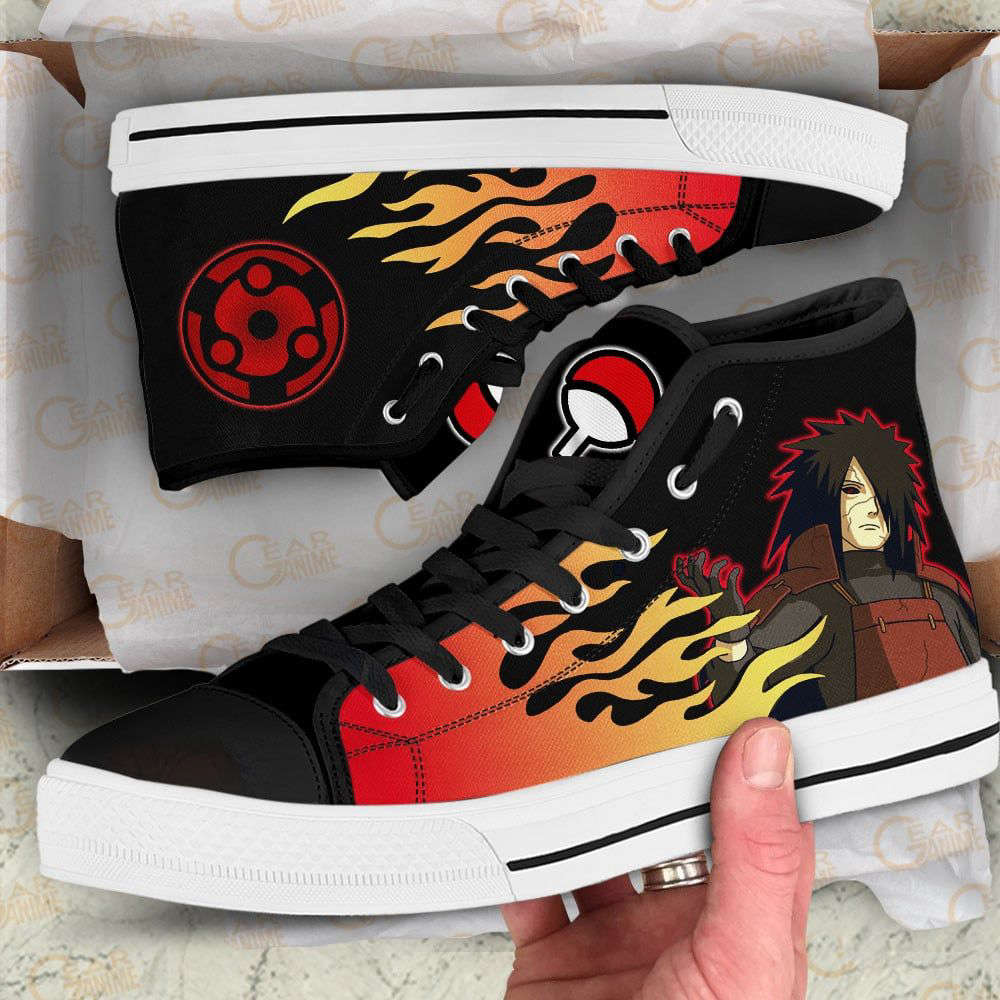 Madara Uchiha Flame Style High Top Shoes Custom Naruto Anime For Fans