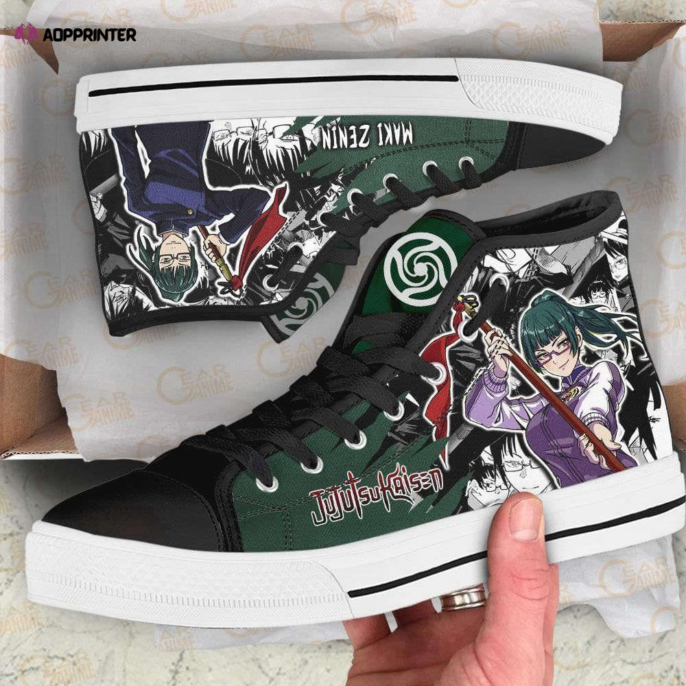 Maki Zenin Custom Canvas High Top Shoes For Fans Jujutsu Kaisen Anime