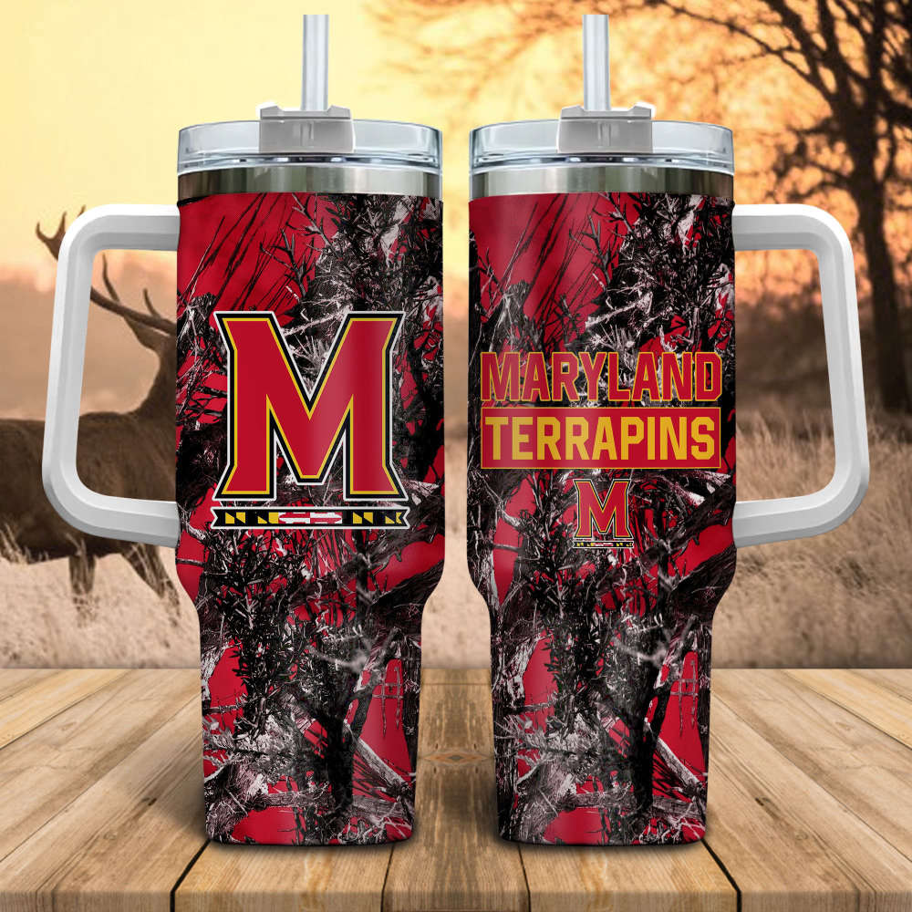 Maryland Terrapins NCAA Hunting Personalized Stanley Tumbler 40oz Gift for Fans