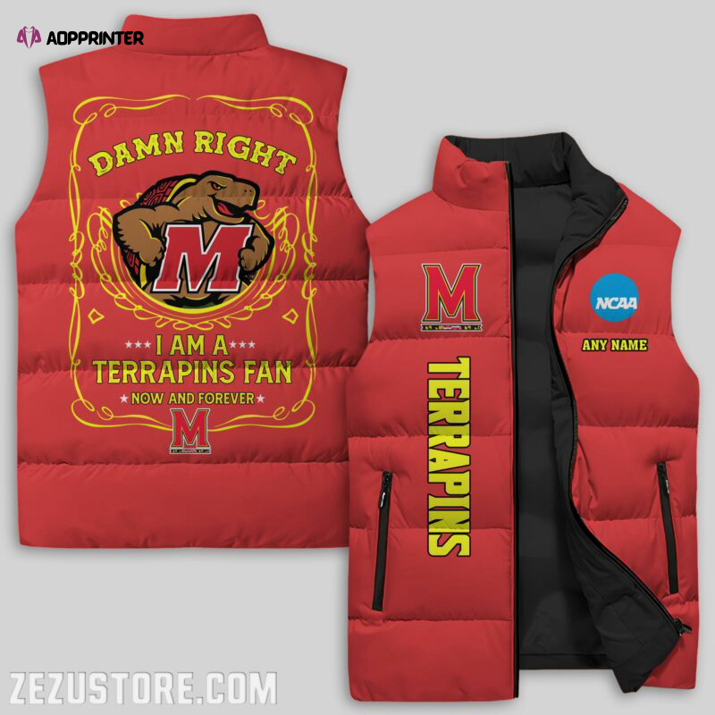 Maryland Terrapins NCAA Sleeveless Puffer Jacket Custom For Fans Gifts