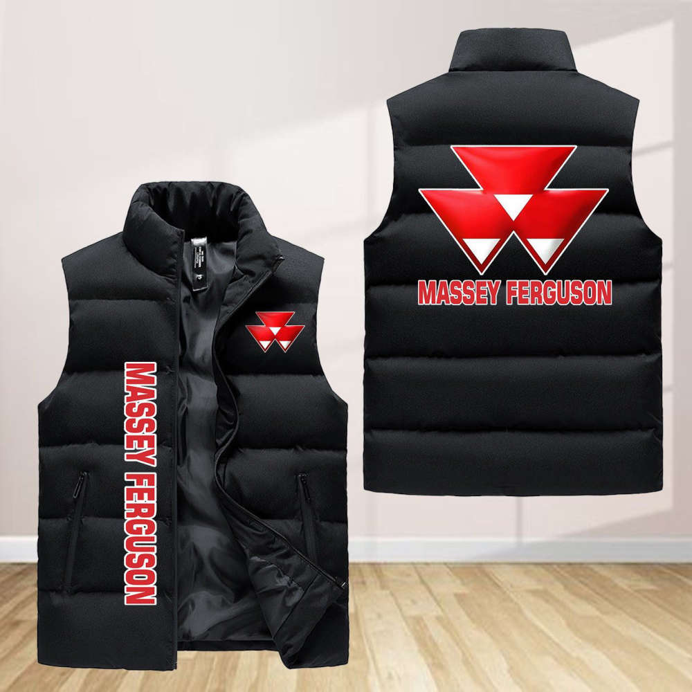 Massey Ferguson Sleeveless Puffer Jacket Custom For Fans Gifts