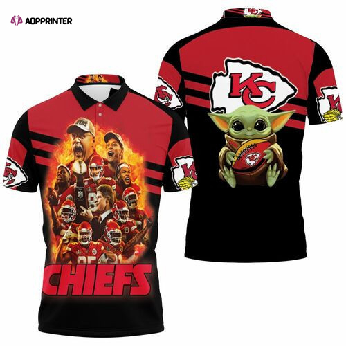 Master Yoda Kansas City Chiefs Logo West Division 2021 3D Gift for Fans Polo Shirt