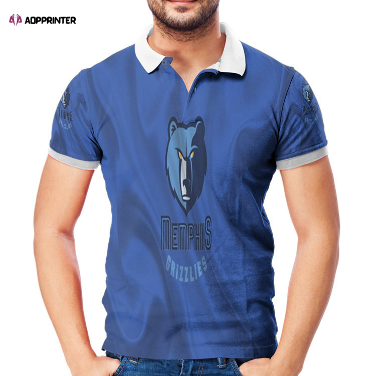 Memphis Grizzlies Emblem Texture Silk 3D Gift for Fans Polo Shirt