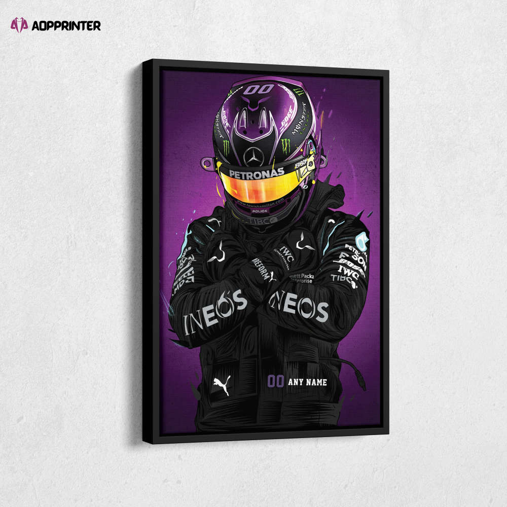 Mercedes Jersey Formula 1 Personalized Jersey Custom Name and Number Canvas Wall Art Home Decor Framed Poster Man Cave Gift