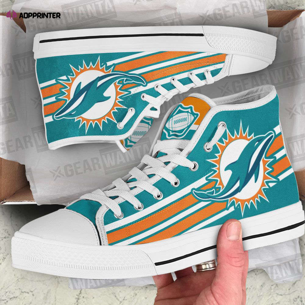 Miami Dolphins Custom Canvas High Top Shoes