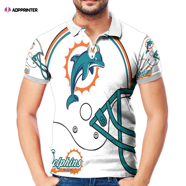 Miami Dolphins Helmet 1 3D Gift for Fans Polo Shirt