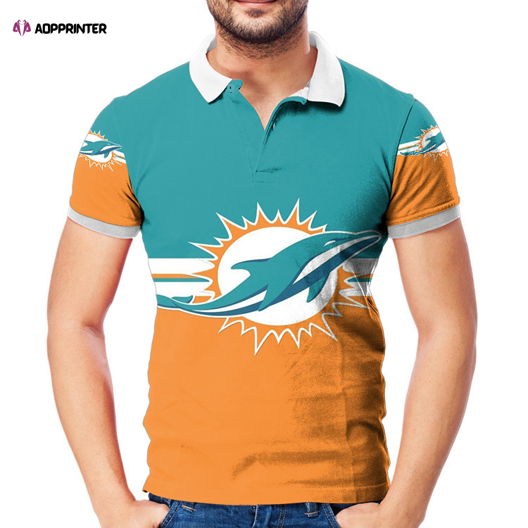 Miami Dolphins Logo 4 3D Gift for Fans Polo Shirt