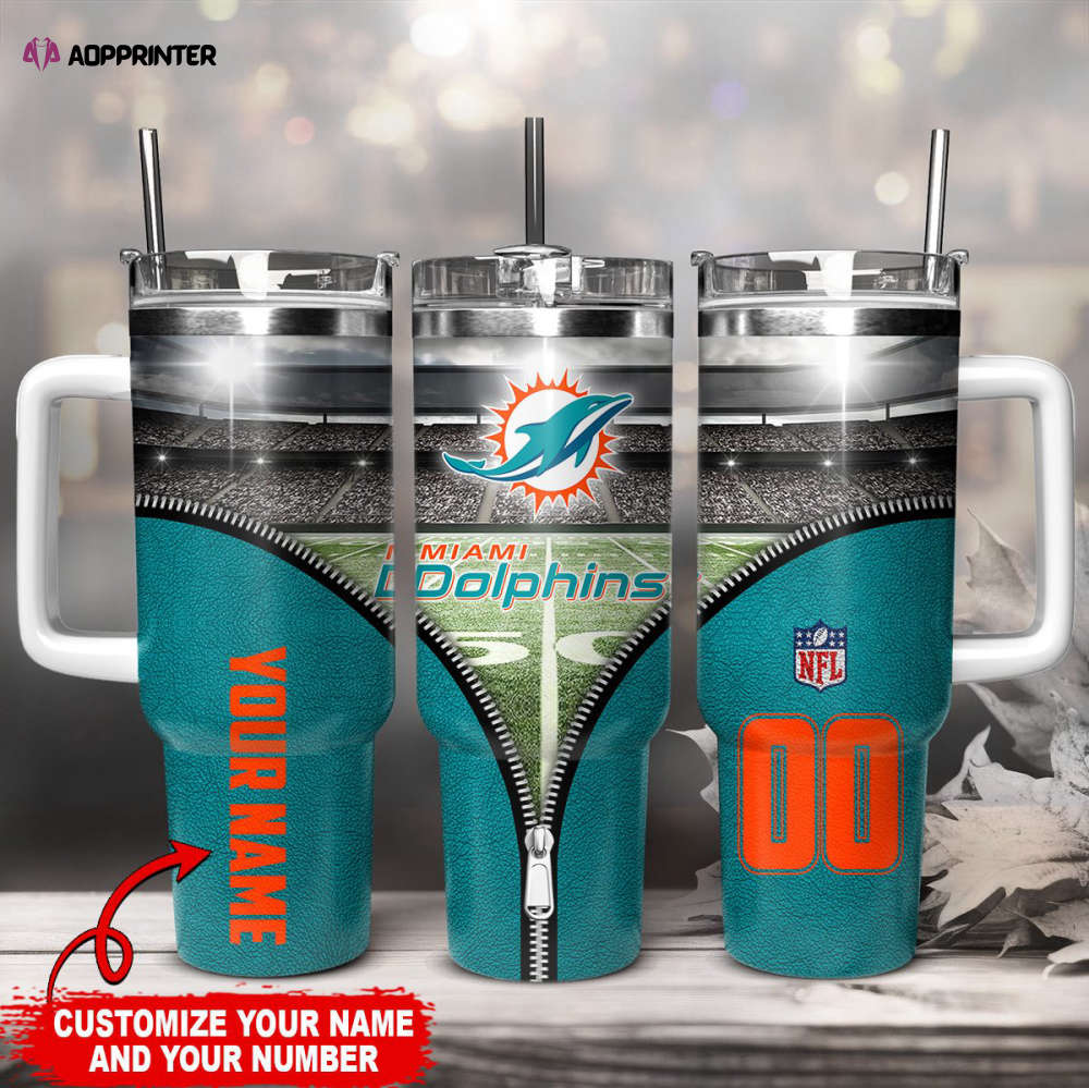 Miami Dolphins NFL 40oz Stanley Tumbler Gift for Fans