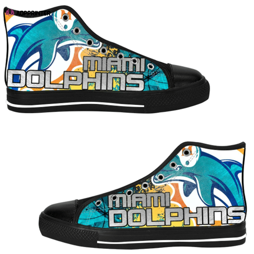 Miami Dolphins NFL Football Custom Canvas High Top Shoes