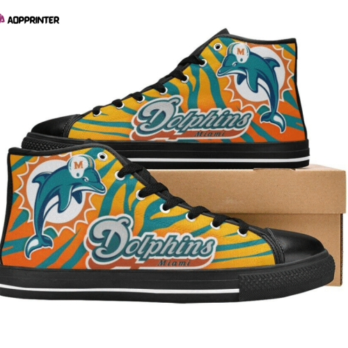 Miami Dolphins NFL Football Custom Canvas High Top Shoes