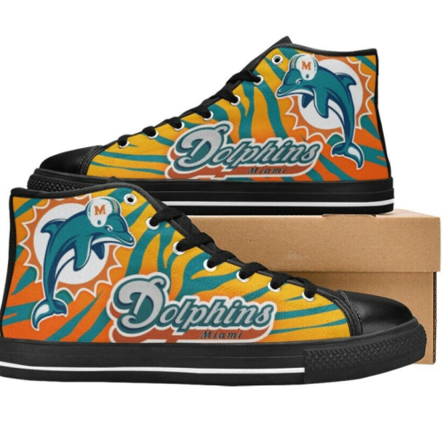 Miami Dolphins NFL Football Custom Canvas High Top Shoes