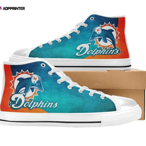 Miami Dolphins NFL Football Custom Canvas High Top Shoes