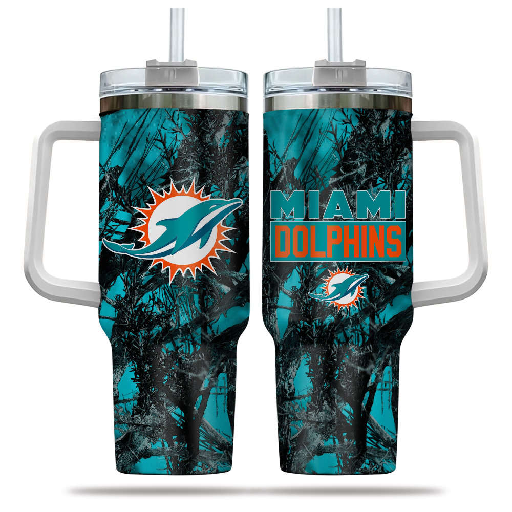 Miami Dolphins NFL Hunting Personalized Stanley Tumbler 40oz Gift for Fans