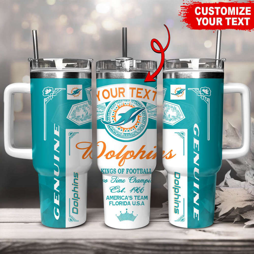 Miami Dolphins NFL Kings Of Football Custom Your Text Stanley Tumbler 40Oz Gift for Fans